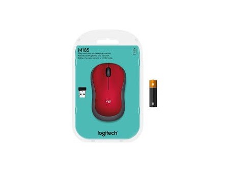 Mouse compacto inalámbrico Logitech M185 ROJO