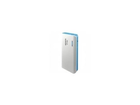 Power Bank Cargador Portatil Adata Pt100 10,000mah 2 Salidas Usb 5v, 3 Ampers, Lampara Led, Blanco/azul