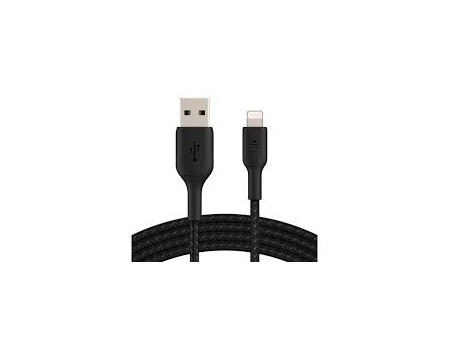 Cable trenzado Lightning a USB-A BOOST↑CHARGE™ (15 cm, negro)