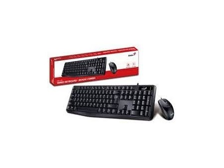 Combo Teclado Mouse Genius KM-170 Alámbrico USB Negro: Alta Precisión, Resistencia y Comodidad