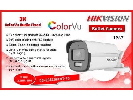 Camara 3K ColorVu Audio Fixed Mini Bullet